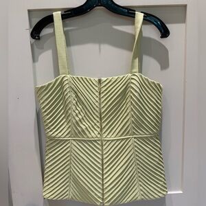 Alexis Textured Square-Neck Tank Top in Pale Lime